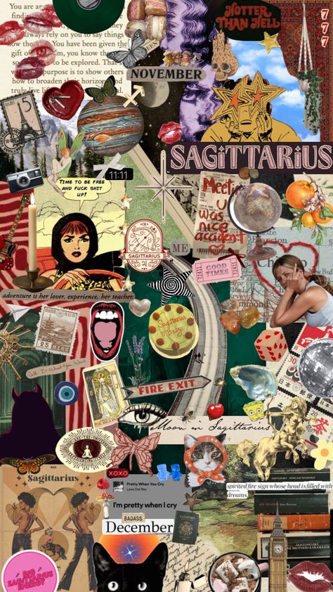 sagittarius szn #sagittarius #sagittariusaesthetic #sag #zodiac #zodiacsign #collageart #collageaesthetic #collagewallpaper #november #december #screensaver #wallpaperlockscreen #lockscreen #collage December Zodiac, Sagittarius A, Wall Collage, Collage Art, Good Times, Zodiac Signs, Collage, Gifts