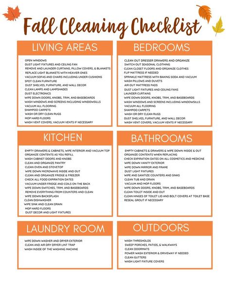 Take charge of your autumn cleaning with this free printable Fall Cleaning Checklist! Fall House Cleaning, Autumn Cleaning, Declutter 365, Bedroom Cleaning Checklist, Fall Cleaning Checklist, Spring Cleaning Checklist Printable, Fall Checklist, Ceiling Fan Switch, Bedroom Cleaning