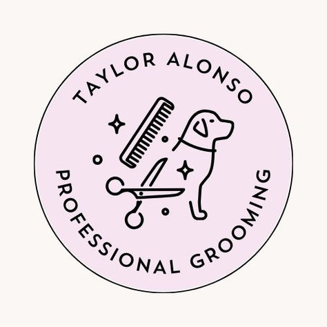 Purple Fun Modern Professional Pet Grooming Salon Logo Pet Grooming Branding, Pet Salon Logo, Grooming Salon Logo, Modern Salon Design, Pet Grooming Salon, Canva Logo, Purple Logo, Grooming Salon, Service Animal