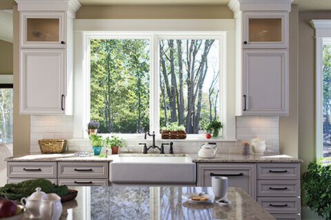 Casement Windows Kitchen, Large Kitchen Window Over Sink, Kitchen Sink With Window, Large Kitchen Window, Whole House Ventilation, Kitchen Garden Window, Window Over Sink, House Ventilation, Kitchen Bay Window