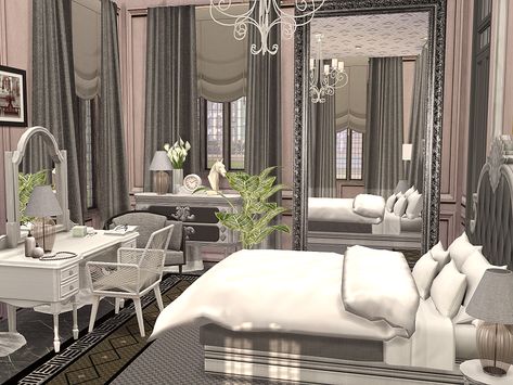 here is an elegant and fancy bedroom for your Sims
the size of the room is 5 x 6
medium walls are used Sims 4 Elegant Bedroom, Ts4 Lots, Fancy Bedroom, Sims 4 Bedroom, Elegant Bedroom, Media Wall, Sims 4 Cc, The Sims Resource, Sims Resource