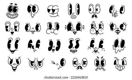 Animation Eyes, 30s Cartoon, Old Animation, Cute Cartoon Eyes, Cartoon Faces Expressions, Angry Cartoon, 1930s Cartoons, Cartoon Mouths, Smile Drawing