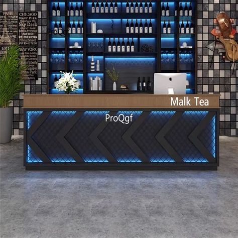 Gym Reception Design Interior, Gym Counter Design, Gym Bar Design, Bar Counter Design Restaurant, Cafe Bar Counter Design, Gym Reception, Bar Lounge Design, Bar Deco, Gym Design Interior