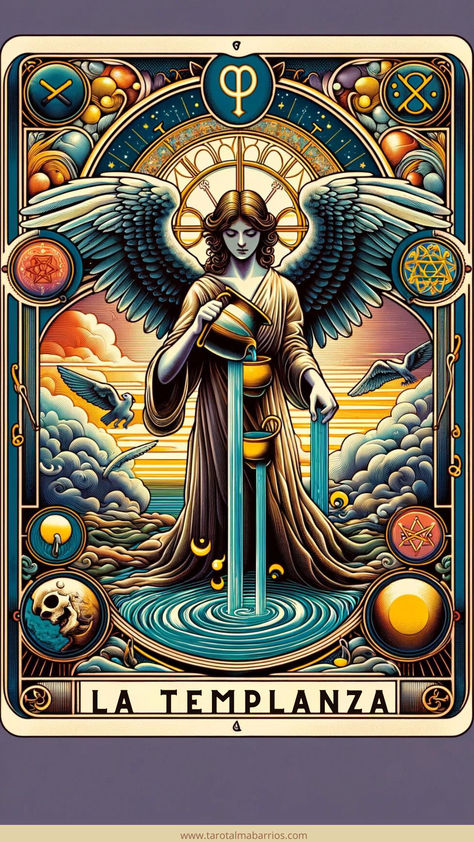 Vamos a explorar en profundidad el significado y el simbolismo de La Templanza para comprender cómo influye en una lectura de Tarot. Temperance Tarot, Tarot Significado, Tarot Cards Art, Pierce Brosnan, Ganesha, Tarot Cards, Vision Board, Angeles, Wallpapers