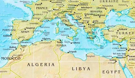 Mediterranean Map, Italy Geography, Western Writing, Plastic In The Sea, Sea Map, Ibiza Formentera, The Antichrist, Map Worksheets, Asia Map