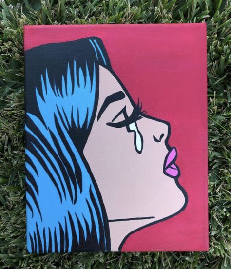 Canvas Painting Portrait Easy, Small Oil Paintings Easy, Tv Girl Painting, Lana Del Rey Canvas Painting Easy, Tv Girl Painting Ideas, Selena Quintanilla Painting Canvas, Swag Poster, Paintings Easy, Tv Girl