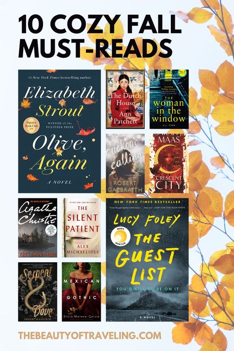 Fall is here! Grab a warm blanket, apple cider, and start one of these 10 cozy fall books! Looking for creepy, fast-paced, or suspenseful book recommendations? I’ve gathered a reading list of the best books to read this fall. | books to read | 2020 books | thebeautyoftraveling.com Fall Books To Read, Fall Reading List, The Best Books To Read, Must Reads, Fall Books, Must Read Books, Wine Book, Fall Reading, Suspense Books