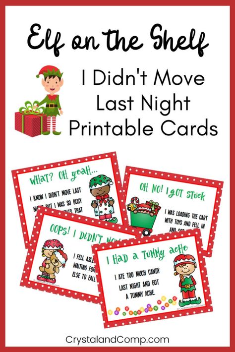 Elf Didn't Move Printable Notes | CrystalandComp.com Elf Sick Note, Elf Forgot To Move Note, Welcoming Back Elf On Shelf, Forgot To Move The Elf, Touched Elf On The Shelf Note, Forgot To Move Elf On The Shelf Ideas, Elf On The Shelf Notes To Kids, Notes From Elf On The Shelf, Elf Notes To Kids Free Printable