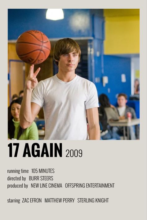 17 Again Movie, Sterling Knight, 17 Again, Posters Minimalist, Film Posters Minimalist, New Line Cinema, Matthew Perry, Zac Efron, Running Time