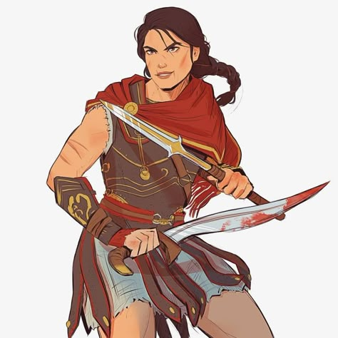 Kassandra Assassins Creed Fanart, Female Gladiator Art, Kassandra Assassins Creed, Assassin's Creed Kassandra, Female Gladiator, Woman Gladiator, Barbarian Woman, Spartan Women, Assassin's Creed Black