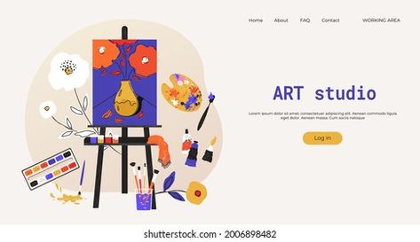 Art Studio Website, Art Class Posters, Painting Easel, Drawing Canvas, Accessories Website, Class Poster, Store Banner, Art Supply Stores, School Website