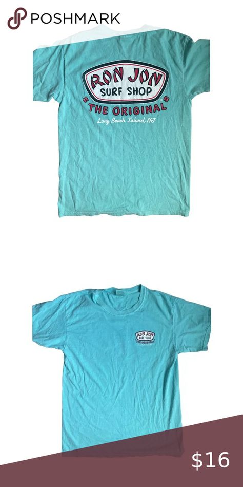 Men’s Size Large | Turquoise Ron Jon Surf T Shirt | Comfort Colors Ron Jon Shirt, Ron Jon Surf Shop Shirt, Ron Johns Surf Shop, Surf Shop Shirts, Surf T Shirt, Ron Jon, Ron Jon Surf Shop, Surf Tshirt, Spring Fits