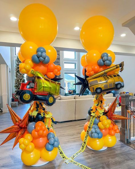 Can you dig it? ⚠️🚧🏗️⚙️ Construction CRAZY TOWERS for a third birthday party 🦺🛠️🚧⚠️ . . . . . #crazytowers #clevelandballoons… | Instagram Traffic Cone Balloon Column, Organic Column Balloon, Construction Balloon Ideas, Crazy Balloon Tower, Crazy Tower Balloon, Crazy Balloon Columns, Birthday Balloon Tower, Construction Theme Balloons, Balloon Towers Ideas