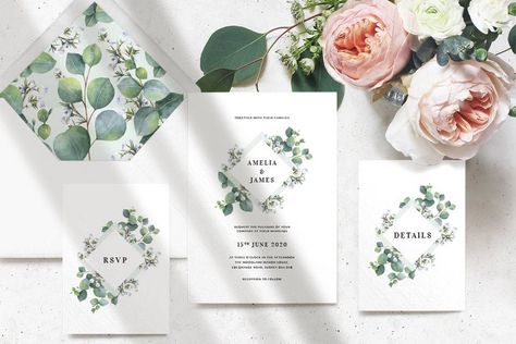 Eucalyptus Design, Eucalyptus Wedding Invitation, Return Address Wedding, Wedding Printable, Winter Wedding Invitations, Printing Wedding Invitations, Greenery Wedding Invitations, Envelope Liner, Eucalyptus Wedding