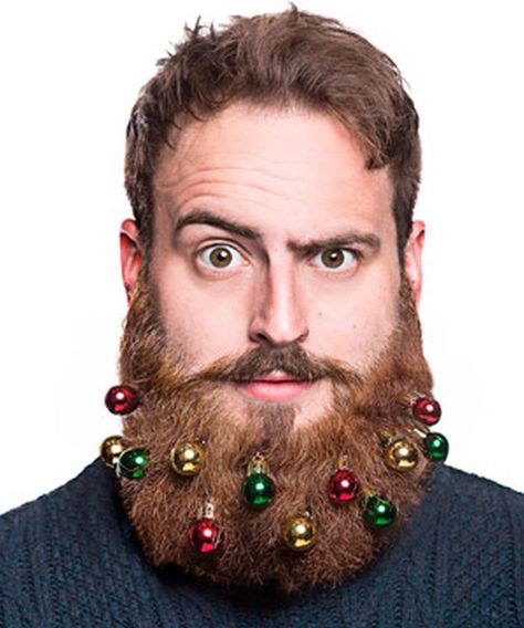 Christmas Facial, Beard Baubles, Beard Ornaments, Christmas Tree Hair, Beard Accessories, Beard Tips, Funny Christmas Tree, Santa's Nice List, Mens Facial Hair Styles