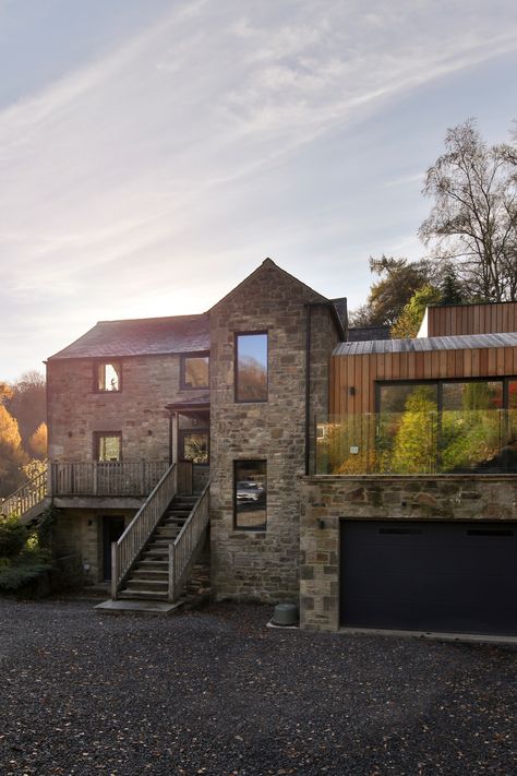 Timber clad extensions Mill House Renovation, Old Mill House, Mill House, Bright Kitchens, Double Garage, House Renovation, Renovation Project, The Old, Architecture Design