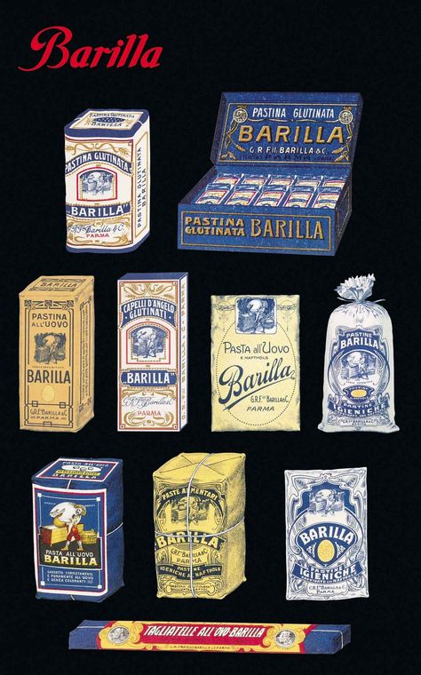 Say Hi! To Design: Vintage Package Design of Barilla's Pasta Barilla Pasta, Retro Packaging, Apple Collection, Vintage Packaging, Vintage Apple, Easter Shopping, Poster Retro, Food Labels, Poster Vintage