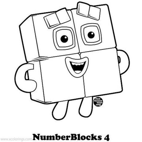 Numberblocks Coloring Pages Number 4. Numberblocks Coloring Pages, Number Blocks, Page Number, Free Printable Coloring, Free Printable Coloring Pages, Preschool Worksheets, Learning Centers, Free Coloring Pages, Colouring Pages