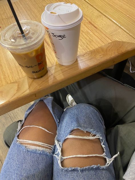 #coffee #coffeeshop #aesthetic #instagram #instagood #inspiration #outfits #boyfriend #dunkin Dunkin Coffee, Coffee Aesthetic, Cozy Socks, Ripped Jean, Ripped Jeans, Coffee Shop, Socks, Coffee, Quick Saves