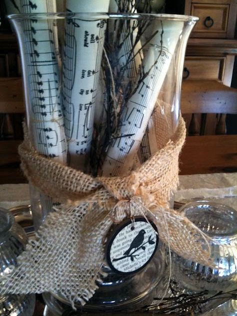 Piano Decoration Ideas, How To Decorate A Piano Top, Piano Recital Decorations, Piano Decorating Ideas Top Of, Music Centerpieces, Banquet Centerpieces, Sheet Music Crafts, Piano Decor, Piano Recital