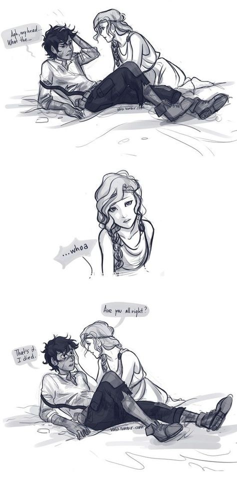 When Leo meets Calypso. Art by Viria. I like the actual way they met better though Leo And Calypso, Pjo Fanart, Percy Jackson Annabeth Chase, Zio Rick, Hazel Levesque, Frank Zhang, Persassy Jackson, Piper Mclean, Percy And Annabeth