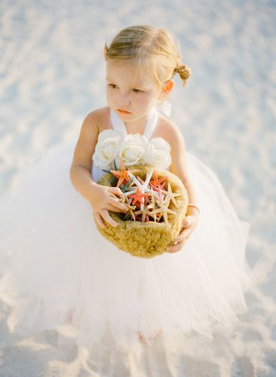 Photography by ktmerry.com Decor by parrishdesignslondon.com Decor by berberevents.com  Read more - http://www.stylemepretty.com/2013/05/02/islamorada-wedding-from-kt-merry-photography/ Big Shells, Beach Flower Girl, Beach Flower Girls, Islamorada Wedding, Kt Merry, Flower Girl Ideas, Ring Bearer Flower Girl, Florida Keys Wedding, Lovely Wedding Dress