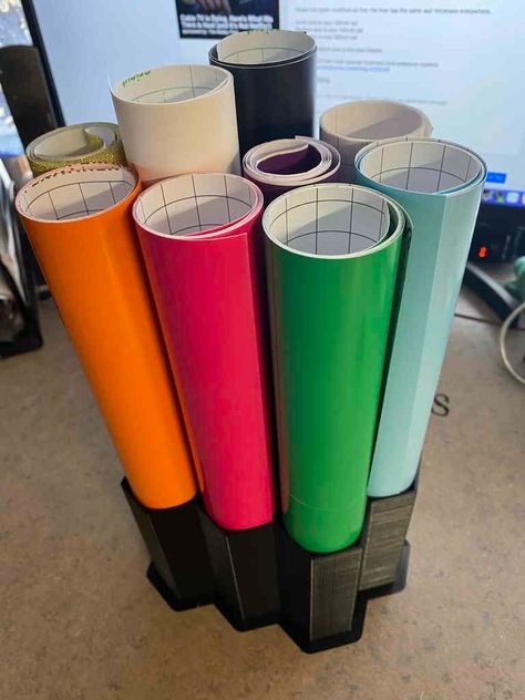 Cable Management Hive - Cricut Vinyl Holder by dogbite142 - Thingiverse Vinyl Holder, Vinyl Storage, Vinyl Rolls, Cable Management, Cricut Vinyl, 3d Printer, 3d Print, 3d Printing, Printer