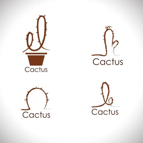 Cactus Logo Design Ideas, Tattoo Cactus, Cactus Logo, Logo Cafe, Cactus Gift, Cactus Tattoo, Bestie Tattoo, Cactus Drawing, Fruit Logo