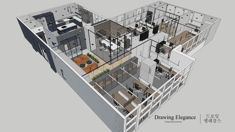 Sketchup Modeling Warehouse Office Design, Jewelry Store Interior, Warehouse Office, Interior Design Videos, Office Table Design, Warehouse Design, Wood Table Design, Commercial Complex, Architecture Concept Diagram