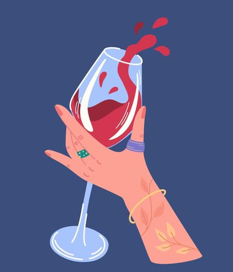 Success Celebration, Holding A Glass Of Wine, Drinking Toasts, Wine Glass Illustration, Art Identity, Wine Cheers, Glass Illustration, Posters Modern, Modern Cartoon