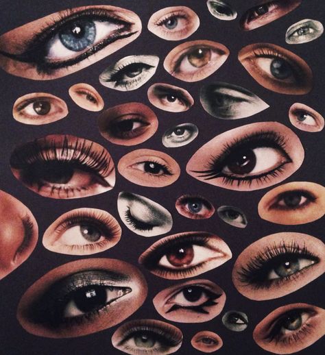 Eyes Magazine Collage, Eyes Collage Art, Eye Journal Page, Eye Collage Art, Eye Collage, Eyes Collage, Journal Fodder, Eye Magazine, Crazy Faces