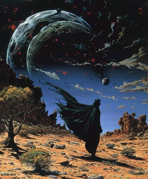 Futuristic Dark Aesthetic, Dark Sci Fi, Fantasy 80s Art, Gothic Sci Fi Aesthetic, Dark Planet Concept Art, Gothic Sci Fi City, 80's Dark Fantasy Art, Dark Fantasy Artwork, Rennaissance Art