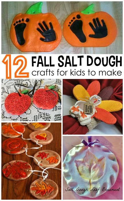 Fall salt dough ornaments and craft ideas for kids to make! (Find pumpkins, leaves, apples, turkeys, and more!) Dough Crafts, Salt Dough Crafts, Salt Dough Ornaments, Dough Ornaments, Craft Ideas For Kids, Daycare Crafts, Fall Crafts For Kids, Autumn Crafts, Crafty Kids