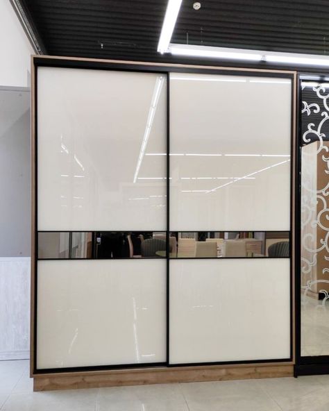 Glass Profile Shutter Wardrobe, Glass Door Wardrobe Design, Wardrobe Glass Design, Profile Shutter Wardrobe, Sliding Glass Door Wardrobe, Wardrobe Slider Door Design, Sliders Ideas, 2 Sliding Door Wardrobe Design, Curtains Over Sliding Glass Door