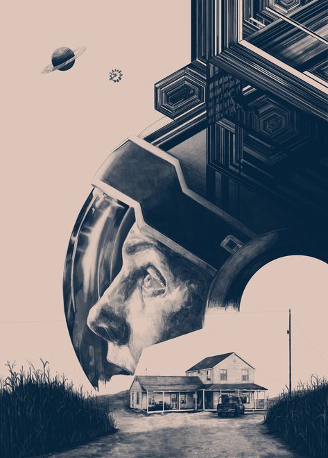 Interstellar (2014) Alternative Poster by Daʊs/ João Marques, UK | Portuguese illustrator and graphic designer operating under the monicker Daʊs. He has been trained in most analogue and digital image-making techniques, having developed a special interest in creating album artwork and experimenting with augmented reality. #interstellar #movieposters #postercollection #scifi Interstellar Movie Poster, Interstellar 2014, Interstellar Movie, Film Posters Art, Iconic Movie Posters, Film Poster Design, Movie Posters Design, Alternative Movie Posters, Creative Poster Design