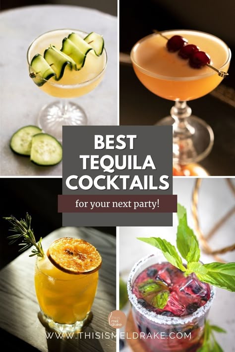 Guava Tequila Cocktail Recipes, Tequila Wedding Drinks, Tequila Smash Cocktail, Patron Cocktails Recipes, Craft Tequila Cocktails, Tequila Martini Cocktails, Best Alcoholic Drinks For Beginners, Tequila Cocktails Aesthetic, Signature Tequila Cocktail