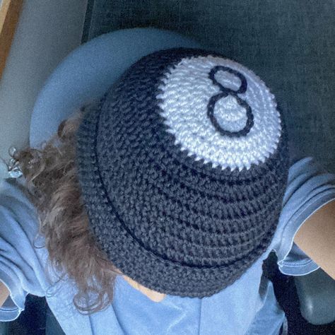 🎱 Crochet Pool Ball | 8 Ball Beanie 🪼Selling in Links in Bio #crochet #beanie #hats #pool #poolball #ball #8ball #crochetbeanie #crochethat Crochet 8 Ball Beanie, Crochet 8 Ball, Crochet Beanie Hats, Ball Crochet, Crochet Diy Tutorial, Crochet Ball, Pool Ball, Crochet Inspo, Textile Crafts