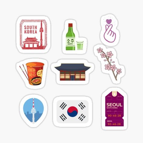 South Korea Scrapbook Ideas, Korea Scrapbook, Korean Cute Stickers Printable, Korea Stickers, Korean Stickers Kpop, Stickers Kpop, South Korea Printable Stickers, Korean Words Stickers, Kdrama Stickers Printable Aesthetic