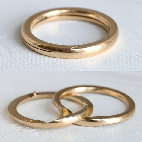 Better together. 💕 The design of twin bands that intertwine to form a single ring has origins back to the 12th century, representing two souls that bind together forming a union of love, the word “gimmel” itself from the Latin gemellus meaning “twin”. Antique gimmel just listed in the shop. A very wearable size 7 1/2. #gimmelring #bettertogether❤️ #loveyoualways❤️ #goldringdesigns #goldbands #ringcollector #antiquelovetoken #ringswithhistory Two Rings Together, Twin Rings, Twin Ring, Two Souls, Single Ring, Gold Ring Designs, Love Token, 12th Century, Better Together