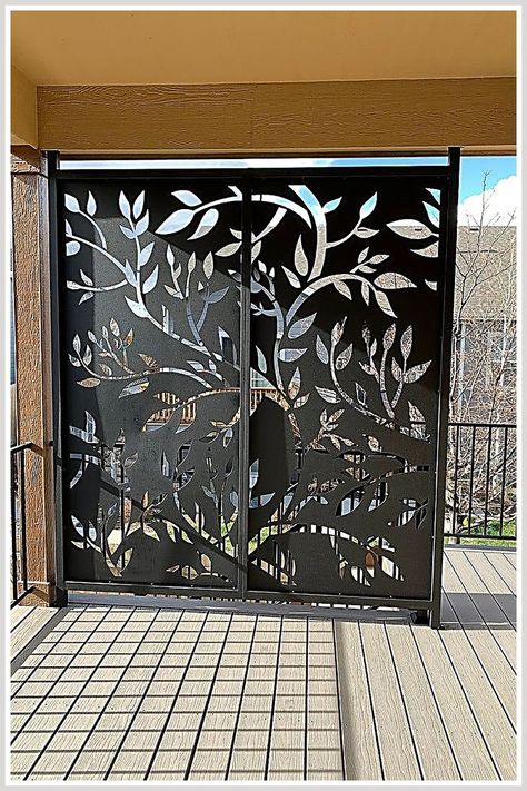 Outdoor Privacy Screens - Want more information and details? Click to visit for more tips. Screen In Porch, Gazebo Ideas Backyard, Concrete Pavers Walkway, Deck Privacy Panels, Fence Landscaping Border Backyard Ideas, Outdoor Privacy Screens, Privacy Planter, Diy Privacy Screen, Decorative Metal Screen