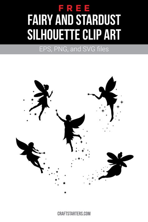 Fairy Svg Free Cricut, Free Fairy Svg Files For Cricut, Fairy Silloettes, Fairy Svg Files Free, Fairy Silhouette Printable Free, Fairy Silhouette Simple, Fantasy Playroom, Fairy Sleeve, Fairy Clip Art