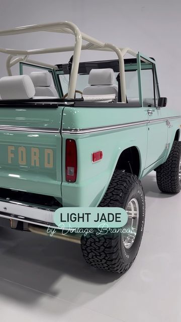 418K Likes1,920 CommentsVintage Broncos (@vintagebroncoson Instagram1Rate this color comboLight Jade BroncoPure White leathercould you keep this interior cleanDM or call/txt ☎️470-729-2853 for details on a brand new custom Broncowarranty👌🏼Vintage lookmodern luxury earlybronco classicbronco fordbronco bronco classiccars car beverlyhills luxury matthewmcconaughey forsale malibu cars nashville california atlanta atl scottsdale defender houston sandiego seattle nyc miami lasvegas chicago dallas h Light Jade Ford Bronco, Old Bronco Vintage, 1967 Ford Bronco, Classic Ford Broncos Vintage, Vintage Ford Bronco Interior, Vintage Bronco Aesthetic, Cool Vintage Cars, Bronco Artwork, 80s Bronco