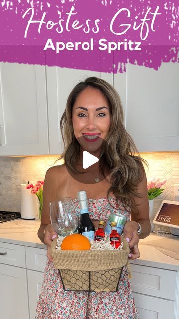 Aleka Shunk on Instagram: "🍾🎁Most of us bring a bottle of wine as a thank you for hosting gift but this basket costs the SAME! . Why would we not just put a little extra effort to show the hostess how much we appreciate their time and effort? . 🎁Gifting Tips: Stock up on cheap containers from the dollar store or targets $5 section and crinkle paper so you’re prepared for last minute gatherings! . You can do the same for other drinks! . Candles and gourmet chocolates are another popular gifting choice! . Flowers are always appreciated but make sure to put them in a VASE!! Don’t make the hostess stop what they’re doing to do this. . A dessert with a bow on top is also appreciated! . Do you guys want MORE gifting ideas?? . Let me know below! . And make sure to follow for more tips for host Champagne Gift Basket Ideas Diy, Prosecco Gift Ideas, Drink Basket Gift Ideas, Aperol Spritz Gift Basket, Thank You Gift Basket, Wine Basket Gift Ideas, Mimosa Gift Basket, Diy Wine Gift Baskets, Hostess Basket