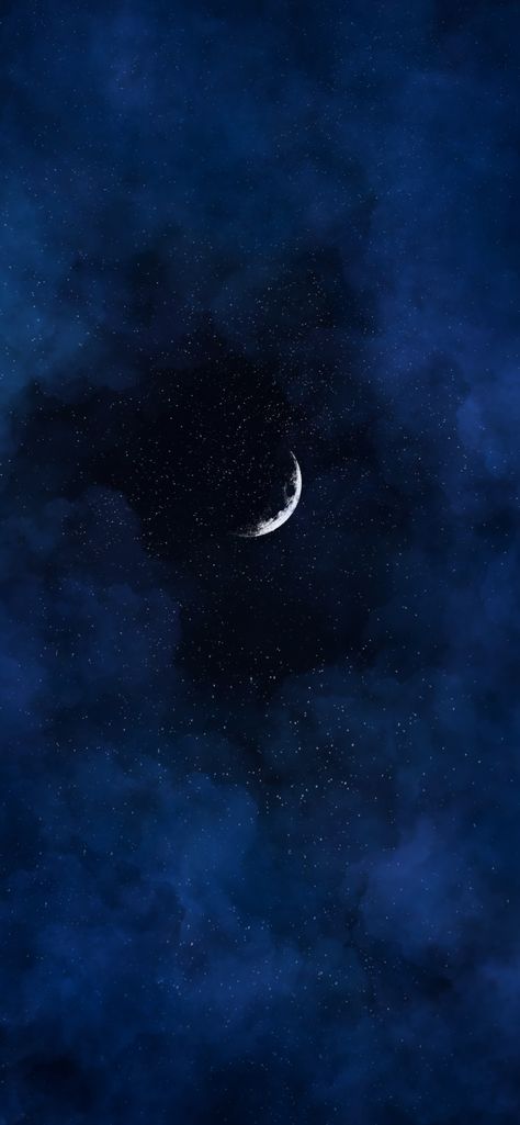 Dark Blue Moon Wallpaper, Wallpaper Iphone Blue Aesthetic, Aesthetic Wallpapers Blue, Aesthetic Dark Sky, Dark Sky Aesthetic, Pretty Wallpapers Backgrounds Aesthetic, Moon Iphone Wallpaper, Black And Blue Wallpaper, Blue Aesthetic Dark