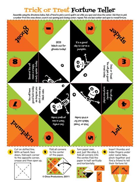 Quotes For Halloween Fortune Teller Halloween Fortune Teller Printable, Halloween Cootie Catcher Free Printable, Cootie Catcher Template, Halloween Fortune Teller, Fortune Teller Paper, Finger Games, Halloween Origami, Cootie Catcher, Diy Halloween Games