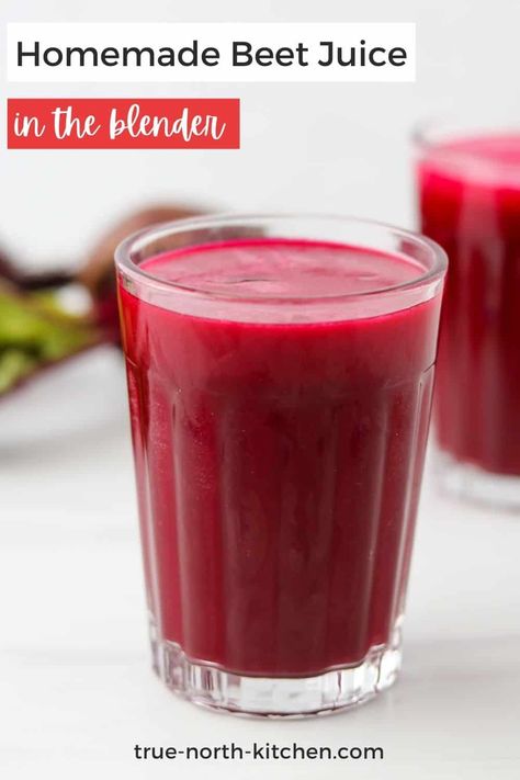 A delicious and nutritious homemade juice made with beet, apple and fresh ginger. No juicer required! Beet Juice Recipe Juicers, Detoxing Recipes, How To Make Beets, Beet Juice Recipe, Juice Shots, Juicing Recipe, Fresh Juice Recipes, Healthy Juicing, Beetroot Juice