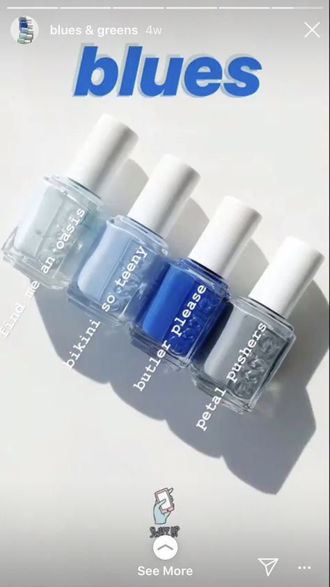 Nail Polish Blue, Nail Polish Essie, Essie Nail Polish Colors, Essie Nail Colors, Blue Nail Polish, Blue Nail, Soft Nails, Essie Nail Polish, Essie Nail