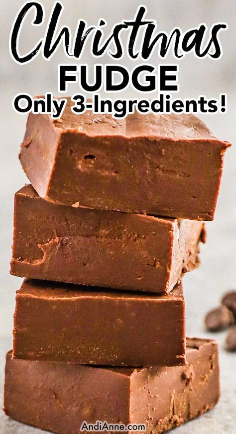 This easy 3 ingredient chocolate fudge recipe is totally foolproof! It's a rich and decadent dessert, the perfect chocolate treat! 3 Ingredients Fudge Condensed Milk, Easy Milk Chocolate Fudge, Chocolate Fudge Candy, Three Minute Fudge 3 Ingredients, 3 Minute Desserts, Quick & Easy Desert, Easy Choc Fudge Recipe, Fudge 3 Ingredients Easy, Chocolate Fudge Candy Recipe