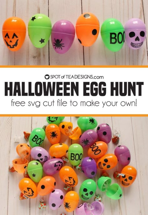 Halloween Egg Hunt | Spot of Tea Designs Halloween Easter Egg Hunt, Halloween Egg Hunt Ideas, Halloween Painting Party, Pre K Halloween Party, Halloween Preschool Games, Preschool Halloween Party Ideas, Halloween Egg Hunt, Magnolia Crafts, Halloween Crafts Diy Projects