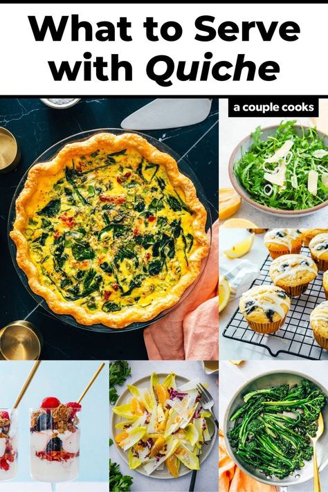 Wondering what to serve with quiche? Here are some best sides to make it into a delicious brunch, lunch or dinner! Quiche Lunch Ideas, Lunch Quiche Recipe, Quiche And Side Dish, What To Serve With Quiche, What To Serve With Quiche Brunch, French Potato Salad, Endive Salad, Arugula Salad Recipes, Unique Salad